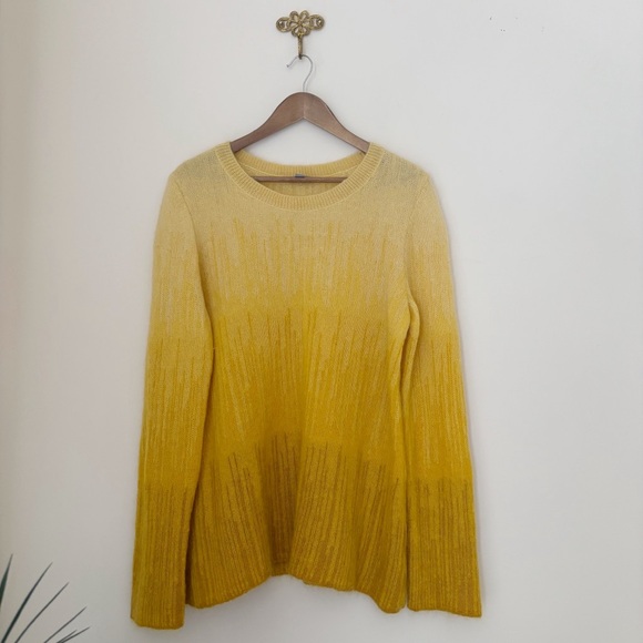 COS Yellow Ombre Mohair Crewneck Sweater Jumper Large - Picture 1 of 8